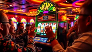 Menang besar pada slot deposit 1k dengan mesin slot yang berkilauan dan pemain yang bersemangat.