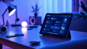 Engaging NSFW AI interface showcasing advanced technology in a modern workspace.