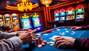 Engaged players at a vibrant casino table showcasing 789bet com gaming excitement.
