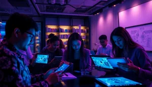 Engaging with NSFW AI technology in a modern workspace setting, showcasing innovative digital interactions.