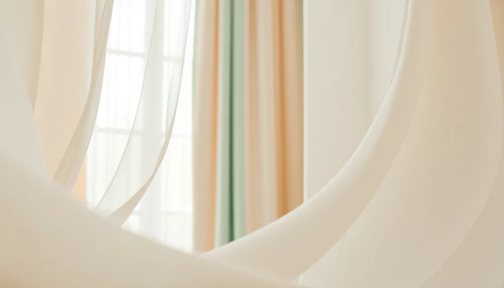 Verken de schoonheid van voile stof met delicate patronen in een luchtige interieursetting.