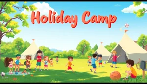 Children enjoying activities at a vibrant holiday camps, fostering joy and creativity.
