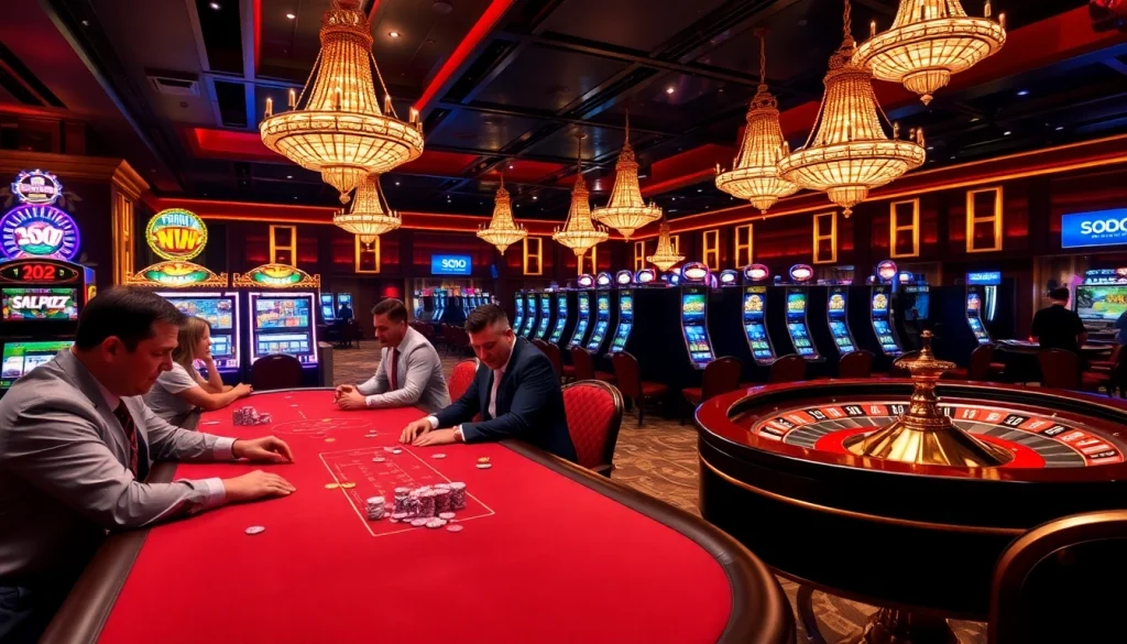 Experience the excitement of high-stakes gaming at SODO Casino with vibrant tables and professional dealers.