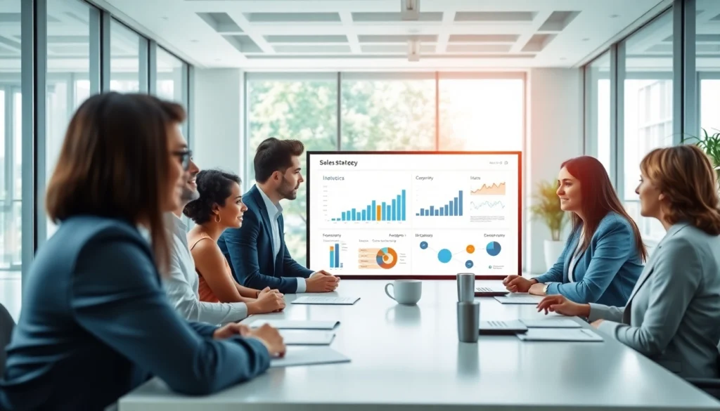 Engaging team session on competitive intelligence for sales with analytics displayed.