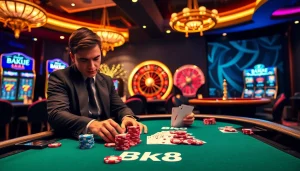 Experience thrilling gameplay at BK8's luxurious casino tables with vibrant games and high stakes.