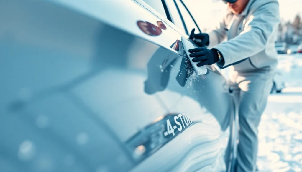 Enhance winter car protection Chattanooga with expert detailing in snowy backdrop.