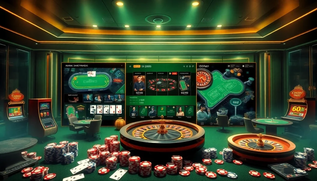Gamer placing bets on i9bet.com with vibrant poker chips and dynamic slot machines.