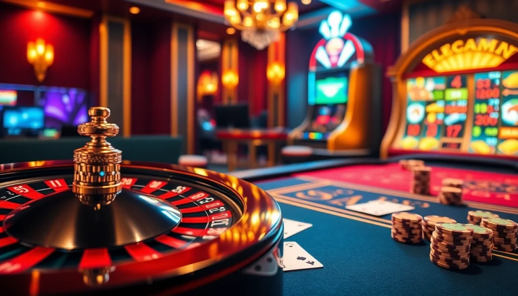 Vivez l'excitation du casino en ligne argent réel avec des éléments de roulette, cartes et casino.