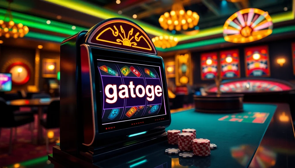 Experience the excitement of winning big at gtatogel's slot machines in a luxurious casino setting.
