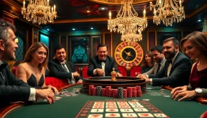 Engage in bandar mix parlay at a luxurious casino poker table with vibrant cards and chips.