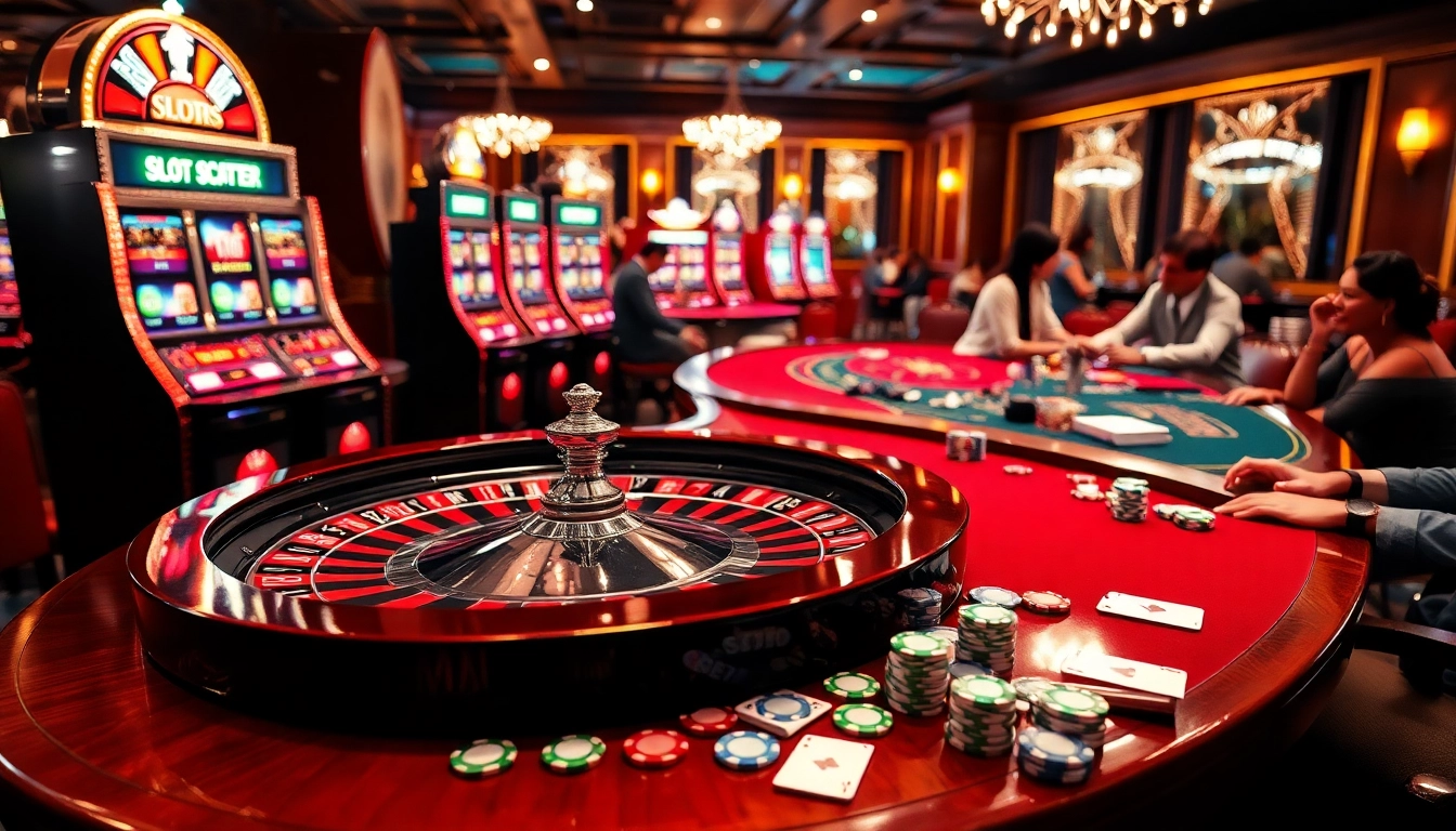 Experience the thrill of slot scatter hitam as players engage at luxurious casino tables.
