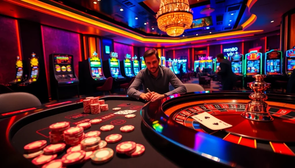 Experience the excitement of mm88 vin with players at a thrilling casino table.