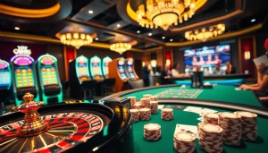 Vivez le frisson du casino en ligne argent réel avec des machines à sous vibrantes et une table de poker élégante.