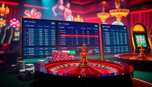 Exciting situs bola online betting scene with dynamic odds and vibrant gambling elements.