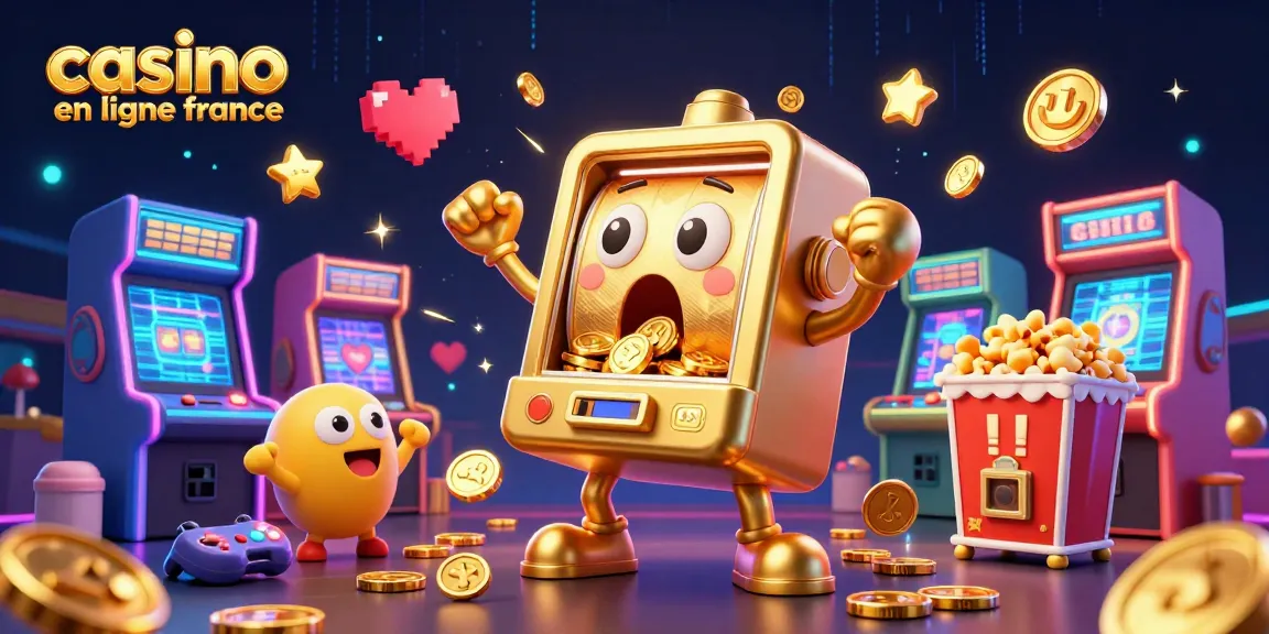 Casino en ligne France : une machine à sous dorée jackpot avec une pluie de jetons