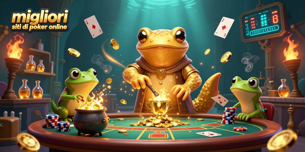 Giocare nei migliori siti di poker online mostra un alchimista che trasforma metalli in monete d'oro.