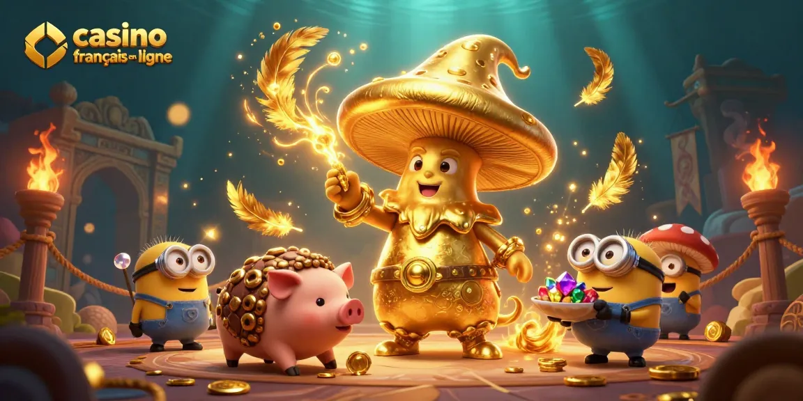 Plongez dans le monde du casino français en ligne, avec un sorcier doré et des créatures fantastiques transformant tout en trésor.