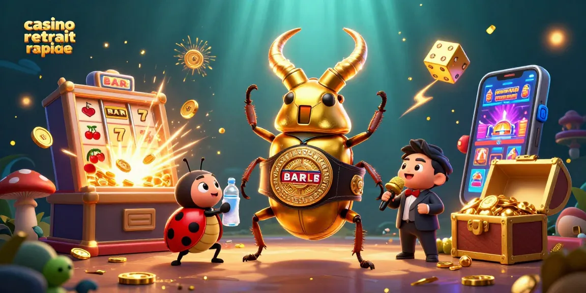 Expérimentez le casino retrait rapide avec une scène vibrante de jeux et de jackpots.