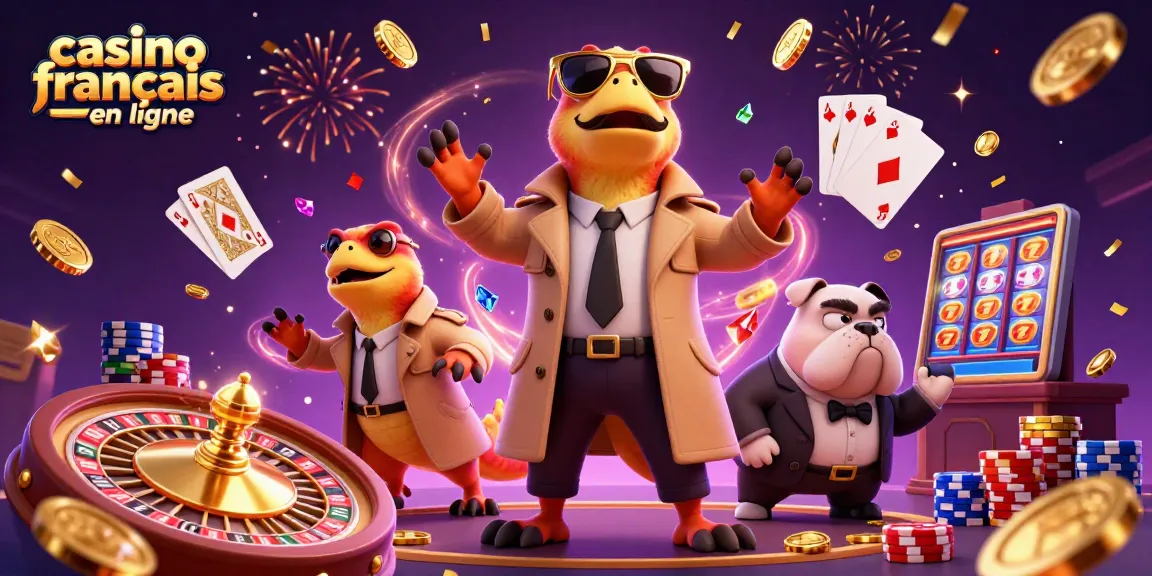 Créer des gains dans un casino français en ligne avec des raptors animés et une ambiance festive.