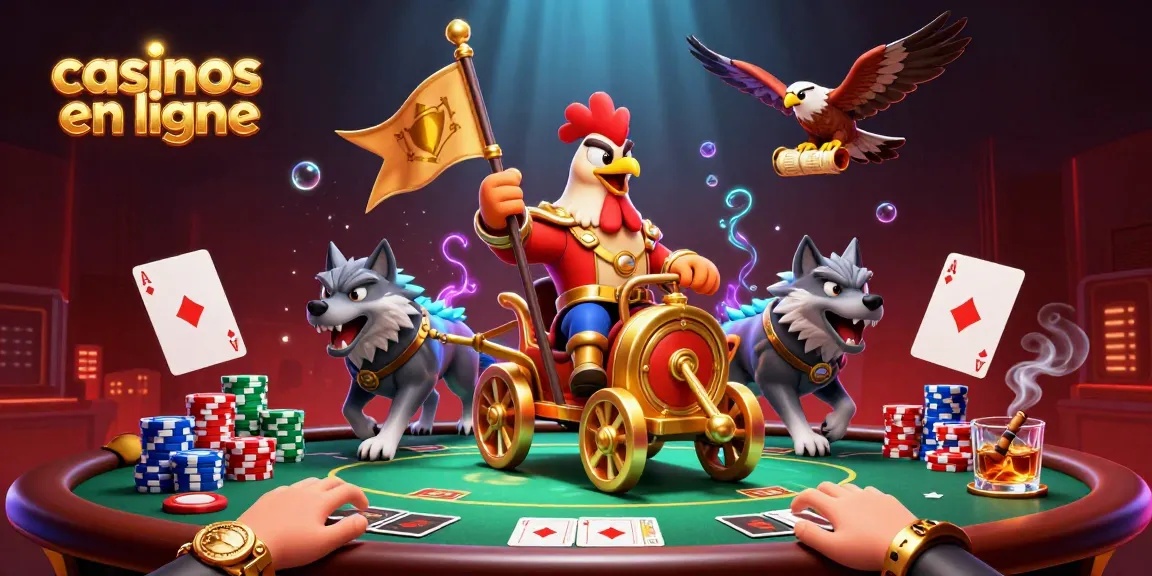 Visitez les meilleurs casinos en ligne avec notre illustration captivante de guerriers et jeux.