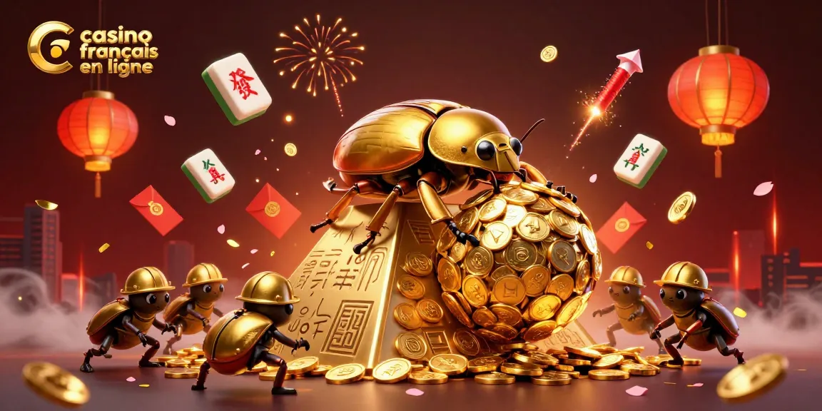 Actions de jeu captivantes dans un casino en ligne français, remplis de couleurs dorées et d'éléments symboliques.
