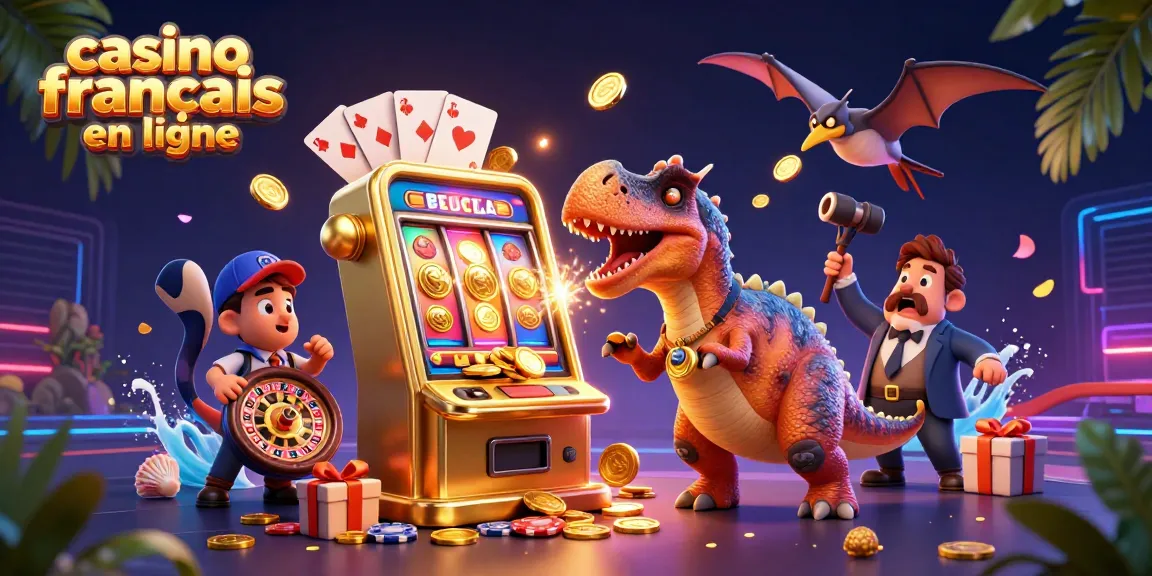 Expérience de gains sur casino français en ligne avec un pachycéphalosaurus et une machine à sous dorée.