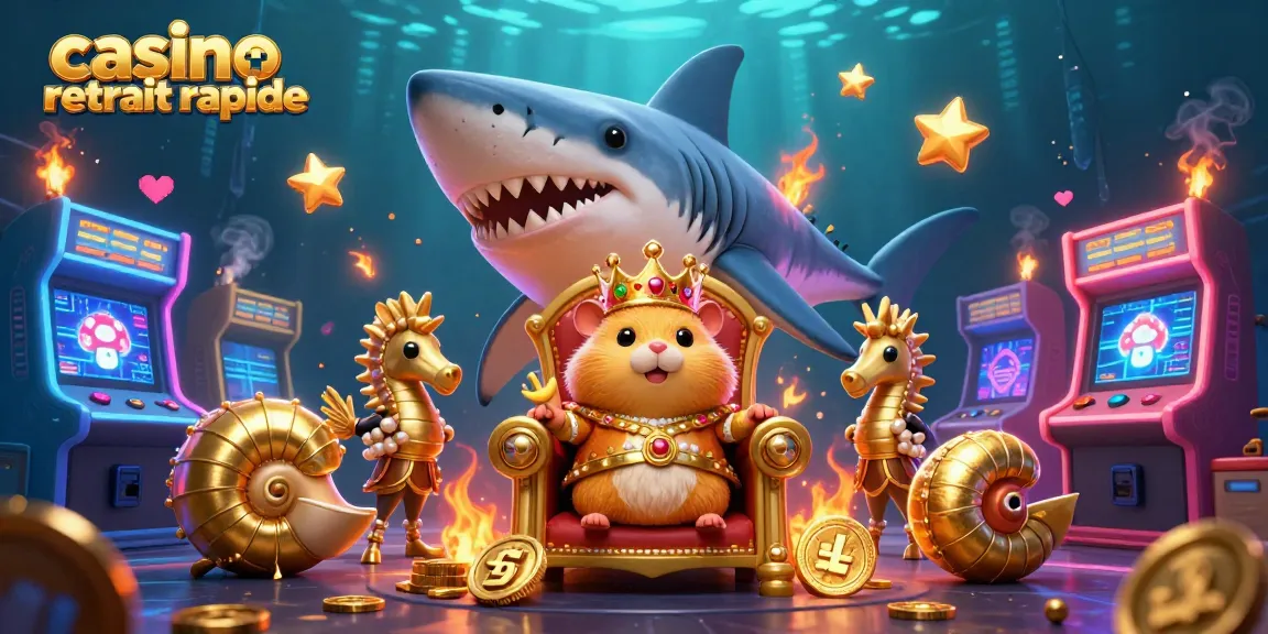 Découvrez casino retrait rapide avec un roi hamster doré et ses gardes, entourés d'éléments de jeu
