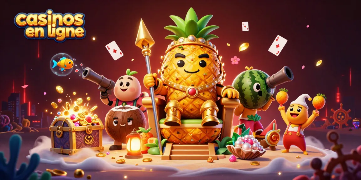 Rejoignez le roi ananas et ses gardes dans les casinos en ligne animés, plongés dans l'aventure.