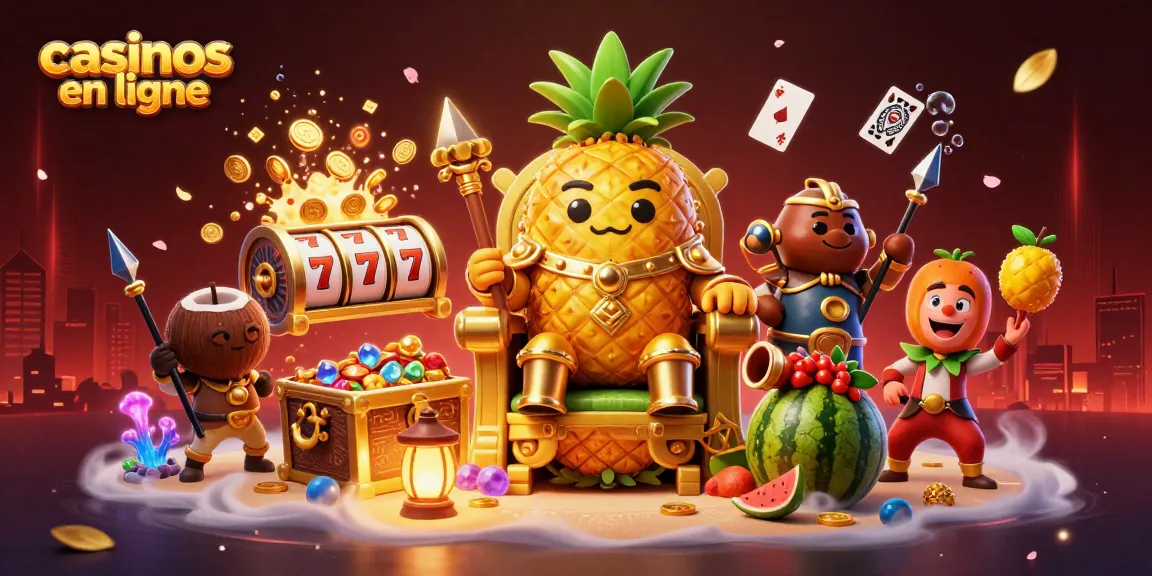 Jouez dans les meilleurs casinos en ligne avec le roi ananas et ses gardes