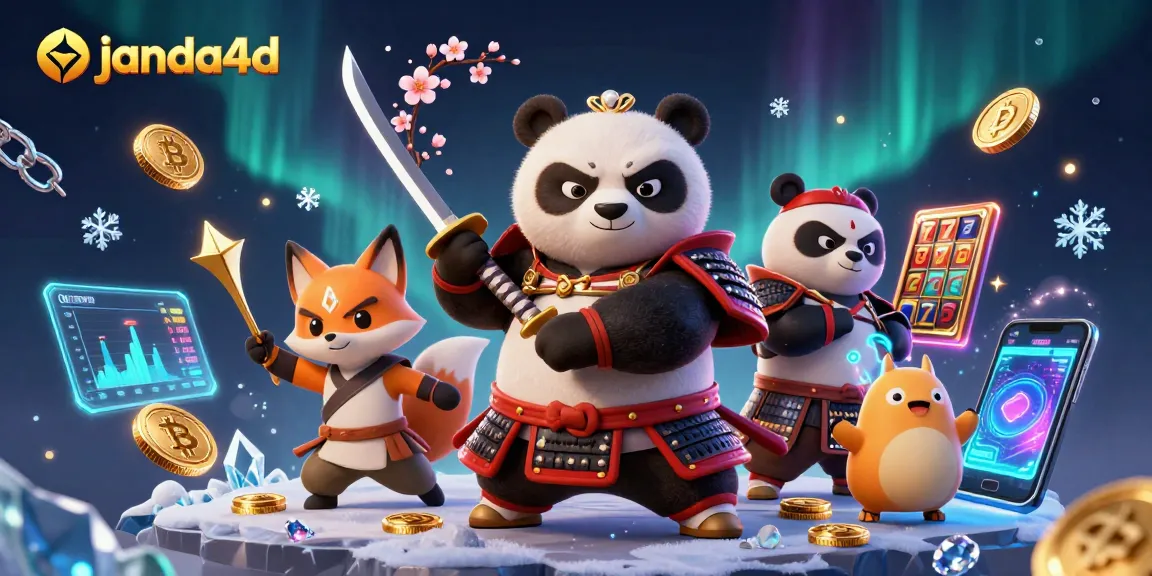 Visualisasi kasino efek spektakuler janda4d dengan samurai panda dan teman ninja.