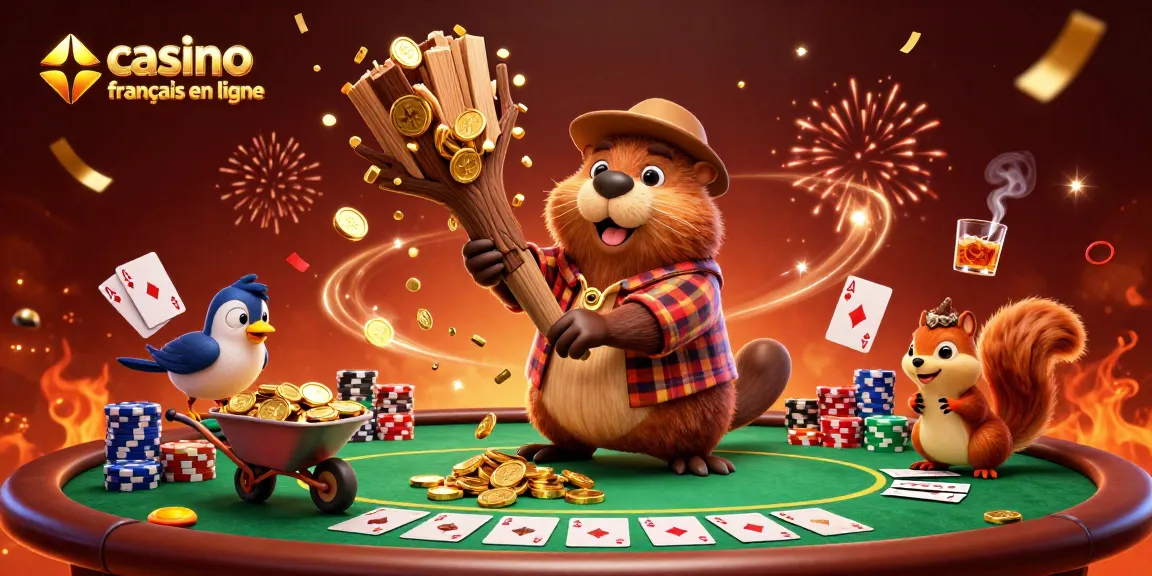 Gagnez des pièces d'or dans un casino français en ligne avec un castor joyeux et ses amis