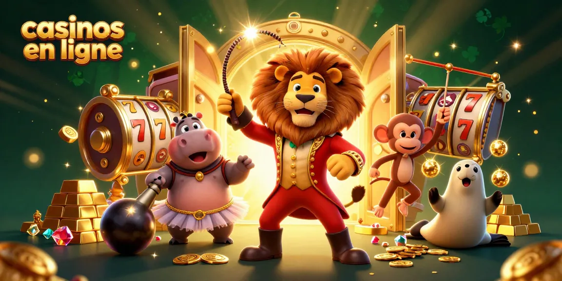 Des jeux captivants dans les casinos en ligne avec un lion maestro, un hippopotame en tutu, un singe et un phoque.