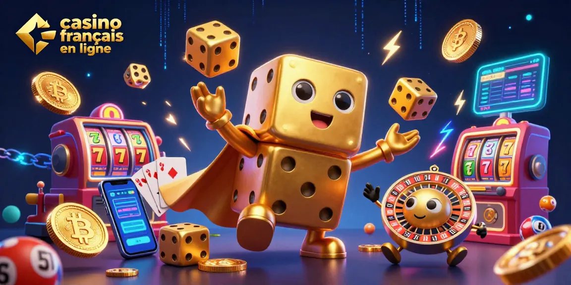 Jouez au casino français en ligne avec des dés en or et des éléments de jackpot éclatants.