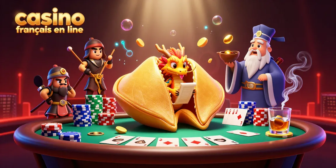 Jouez au casino français en ligne avec des éléments animés comme des cartes et des jetons.