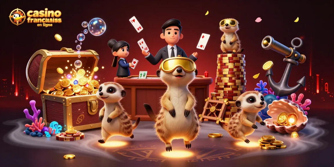 Jouer au casino français en ligne avec des suricates aux jeux de cartes et aux trésors marins