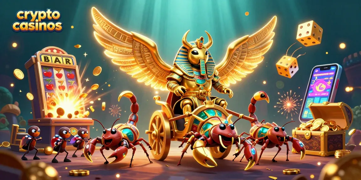 Découvrez les crypto casinos avec ce scarabée doré colossal dans un monde de jackpots lumineux.