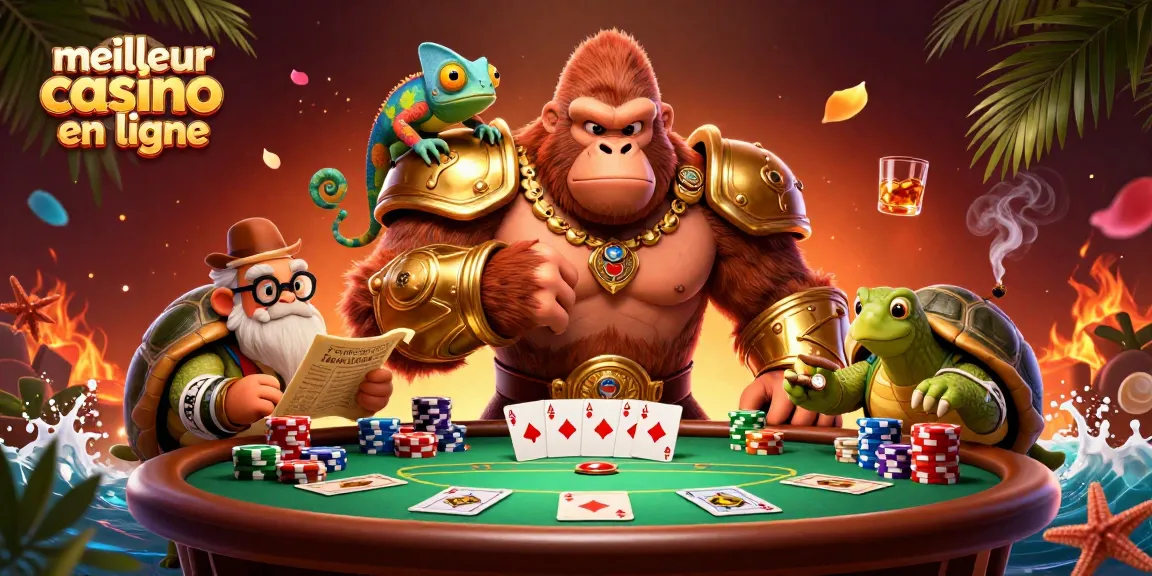 Vivez l'expérience du meilleur casino en ligne avec ce roi gorille dynamique et ses compagnons.